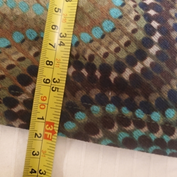 RUCHED Dress with three Quarter Sleeve, Crewneck, Side Tie, Bubble Wave Pattern - Picture 10 of 10